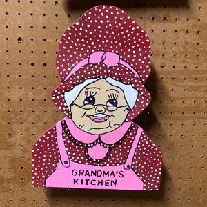 Handmade Burgundy Grandma’s Kitchen Wall Art